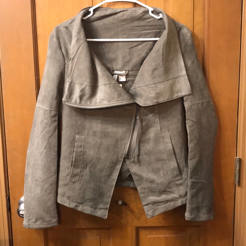 Faux leather/suede biker jacket